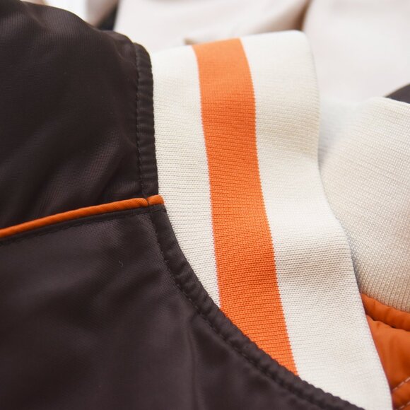 Rare Sean John XL Satin Bomber Jacket Brown Orange Y2K P Diddy VTG Hip Hop - Picture 9 of 13